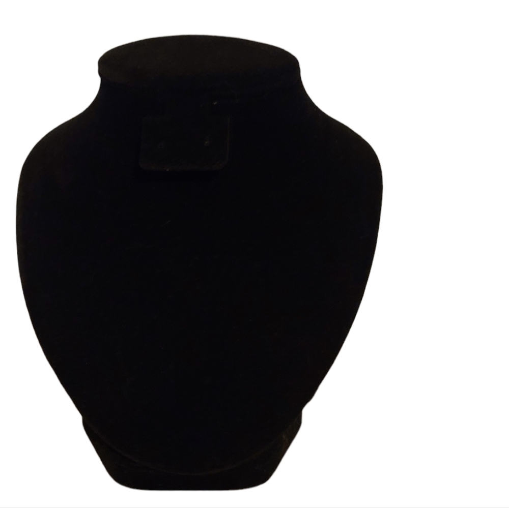 SALE Black Velvet Necklace & Earrings Display Bust
